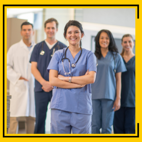 Various specialist male and female healthcare workers (x5).
